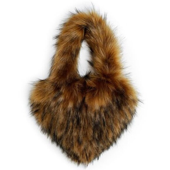 Heart Shaped Furry Purse for Women